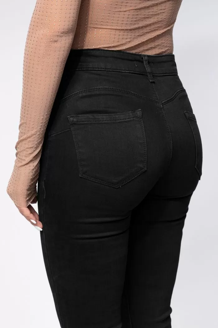 Blugi Skinny cu PushUp Vatuiti Dama Amira Negri #A661