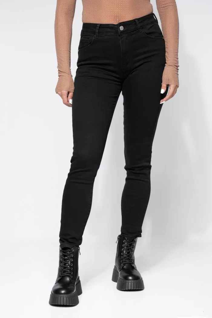 Blugi Skinny cu PushUp Vatuiti Dama Amira Negri #A661