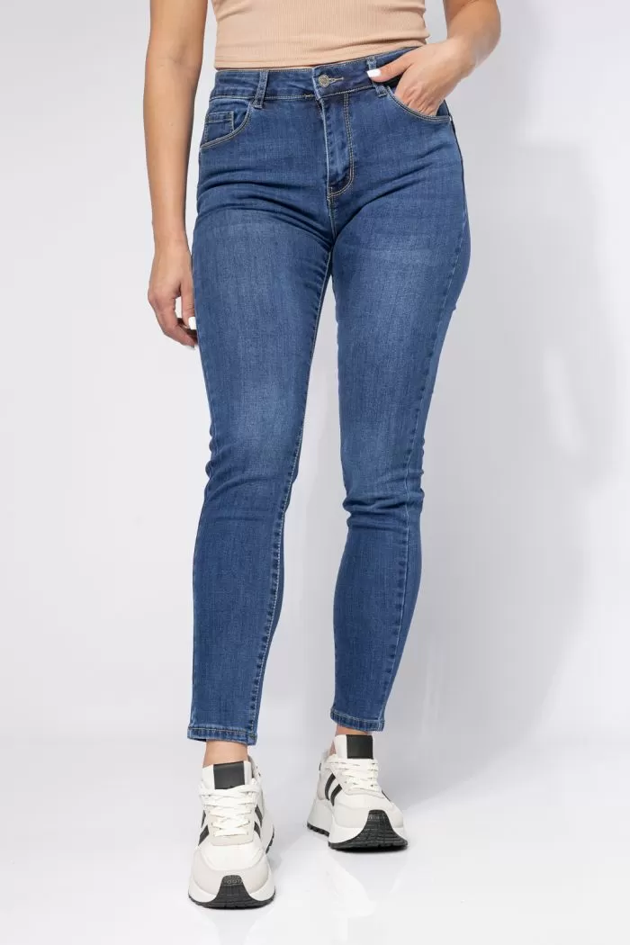 Blugi Skinny cu PushUp Vatuiti Dama Amira Albastri #A662