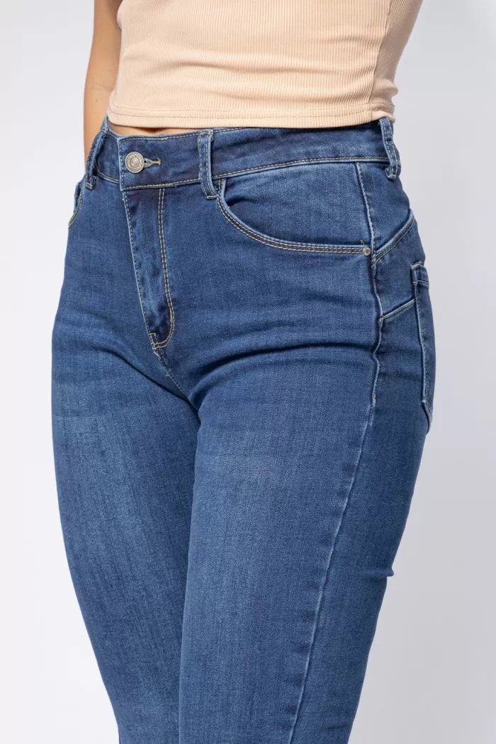 Blugi Skinny cu PushUp Vatuiti Dama Amira Albastri #A662