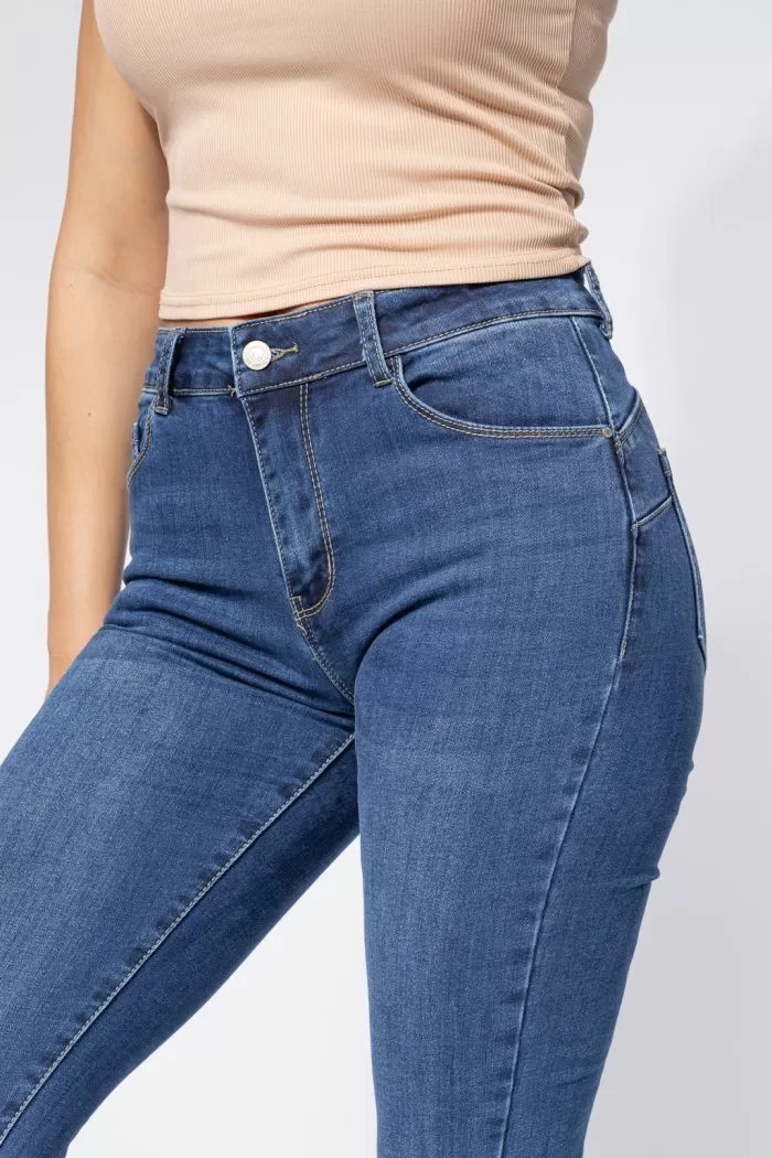 Blugi Skinny cu PushUp Vatuiti Dama Amira Albastri #A662