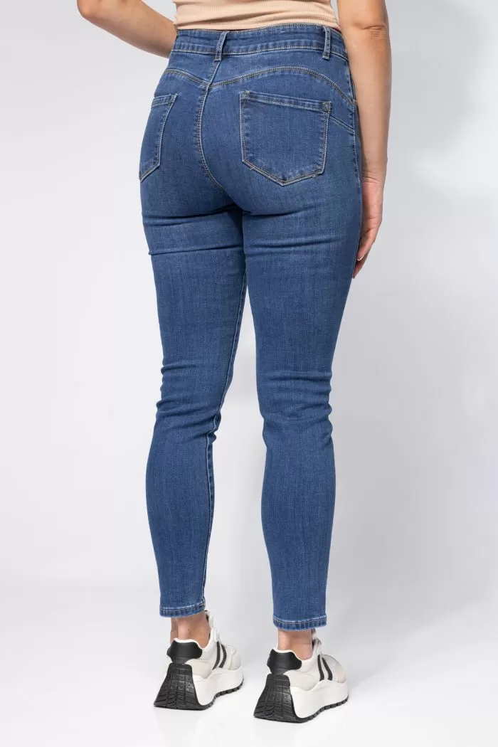 Blugi Skinny cu PushUp Vatuiti Dama Amira Albastri #A662