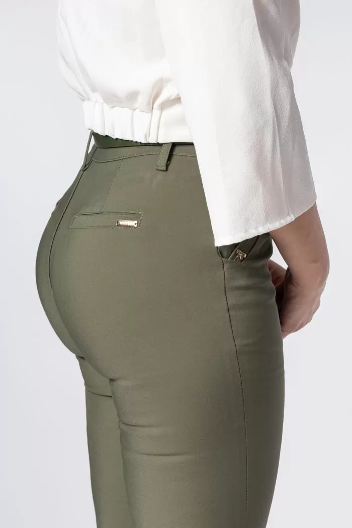 Pantaloni Casual Dama Amelia Khaki #A667