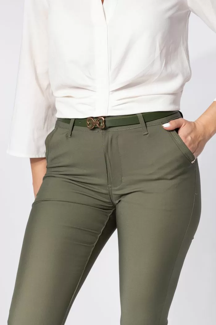 Pantaloni Casual Dama Amelia Khaki #A667