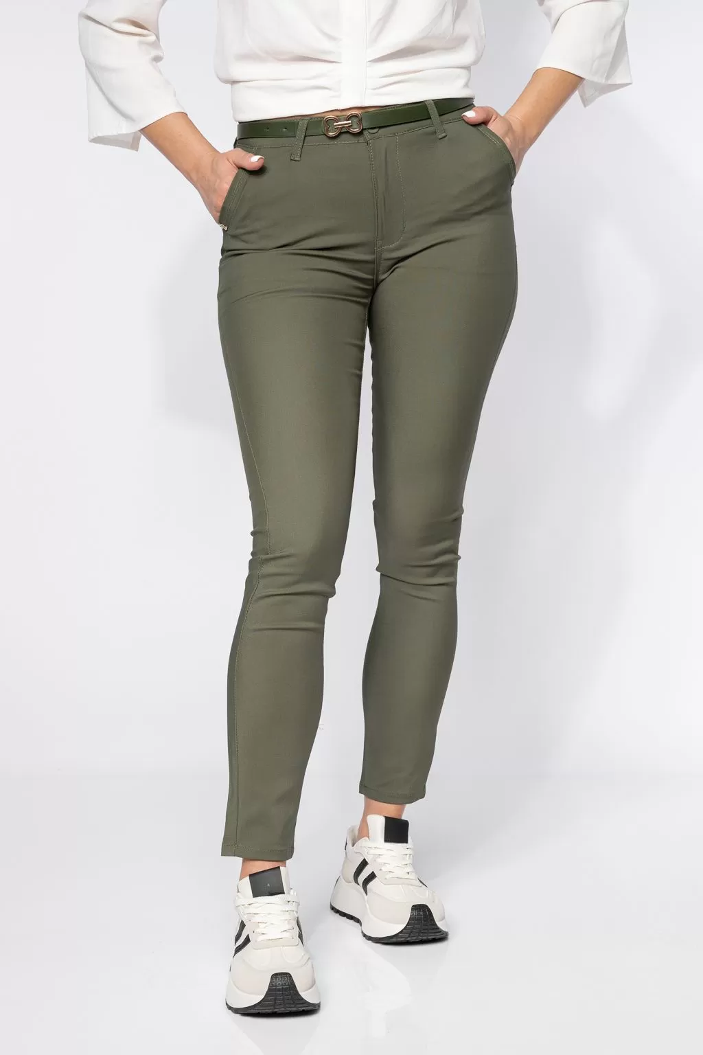 Pantaloni Casual Dama Amelia Khaki #A667