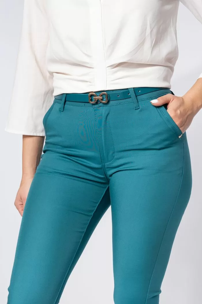 Pantaloni Casual Dama Amelia Albastri #A668