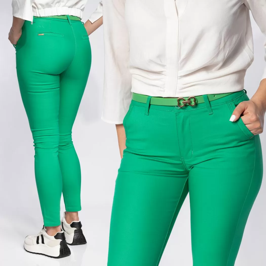 Pantaloni Casual Dama Amelia2 Verzi #A673