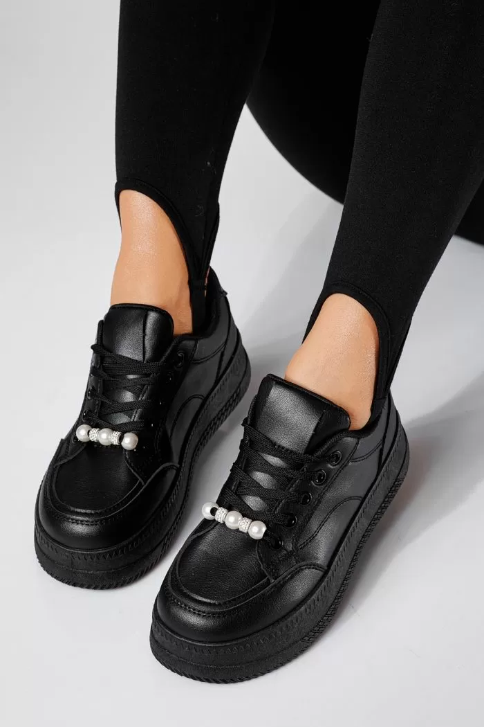 Adidasi dama negri din piele ecologica Alice #20674