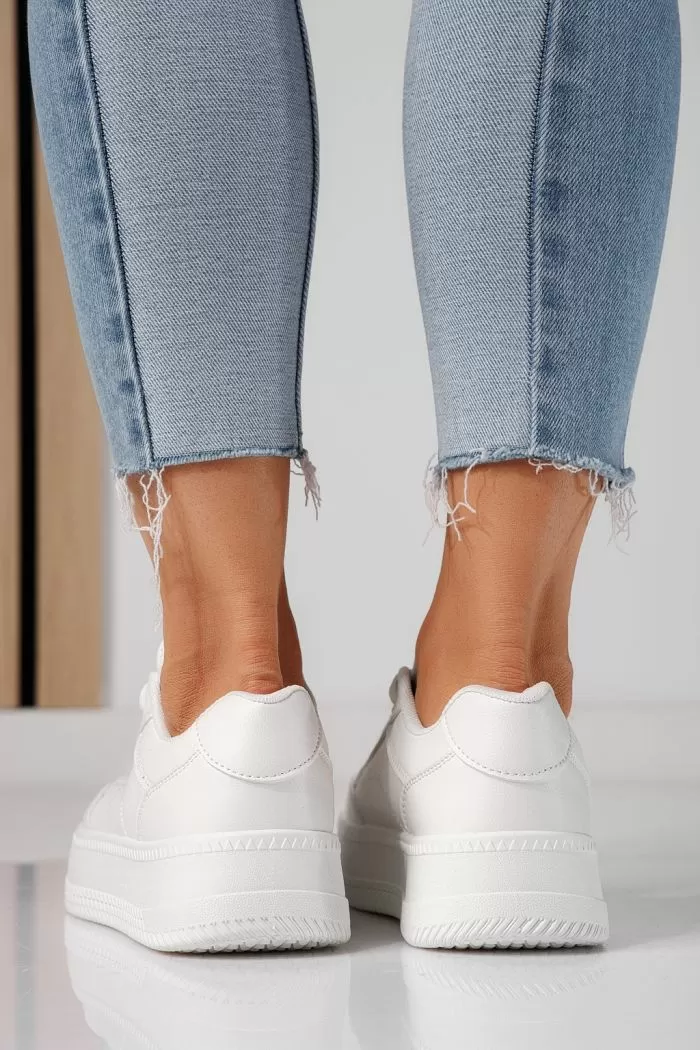 Adidasi dama albi din piele ecologica Alice #20675