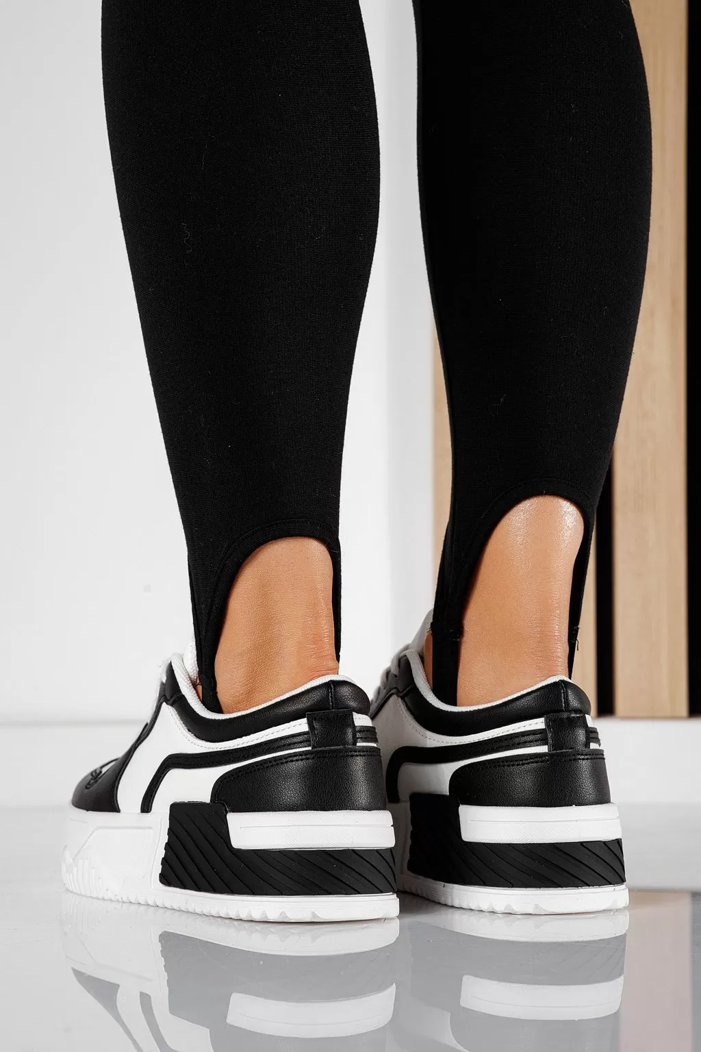 Adidasi dama negri din piele ecologica Carla #20684