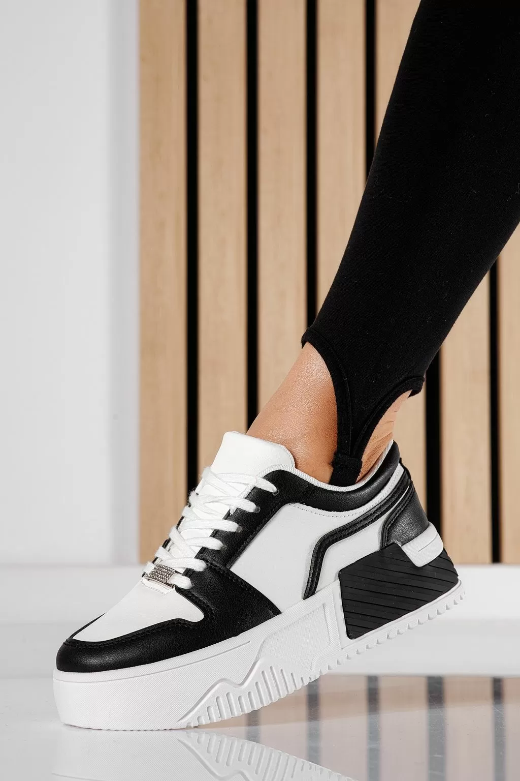 Adidasi dama negri din piele ecologica Carla #20684