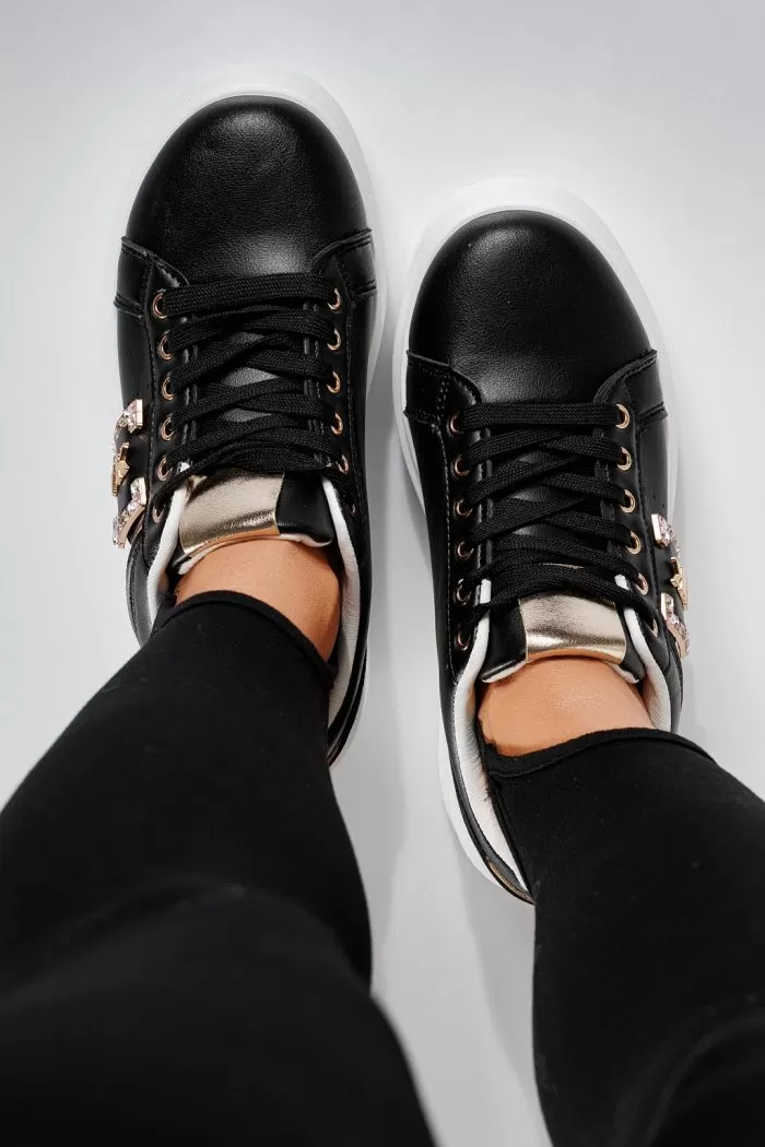 Adidasi dama negri din piele ecologica Iris #20700