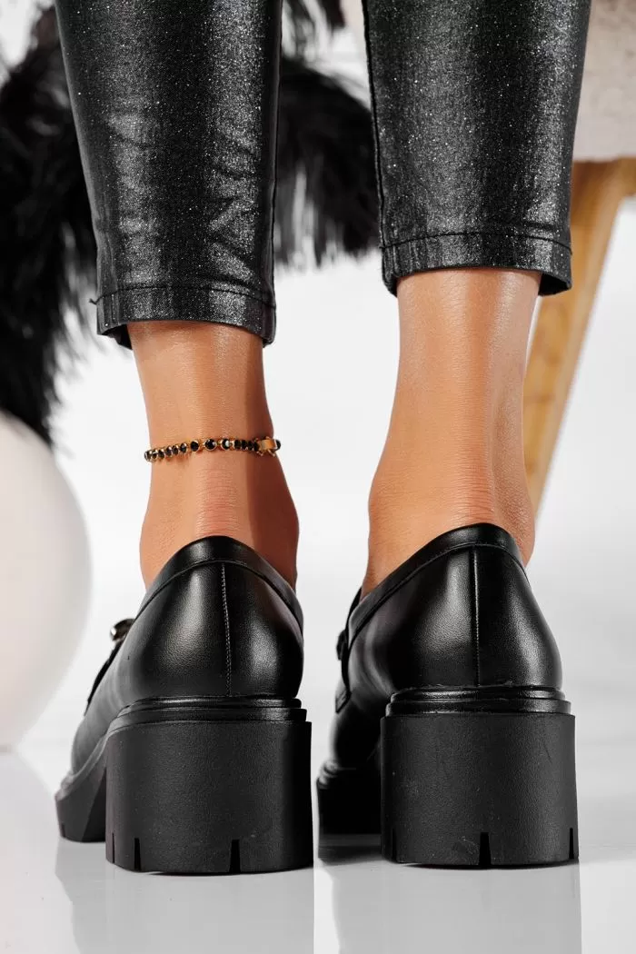 Pantofi casual dama negri din piele ecologica Jenica #20777
