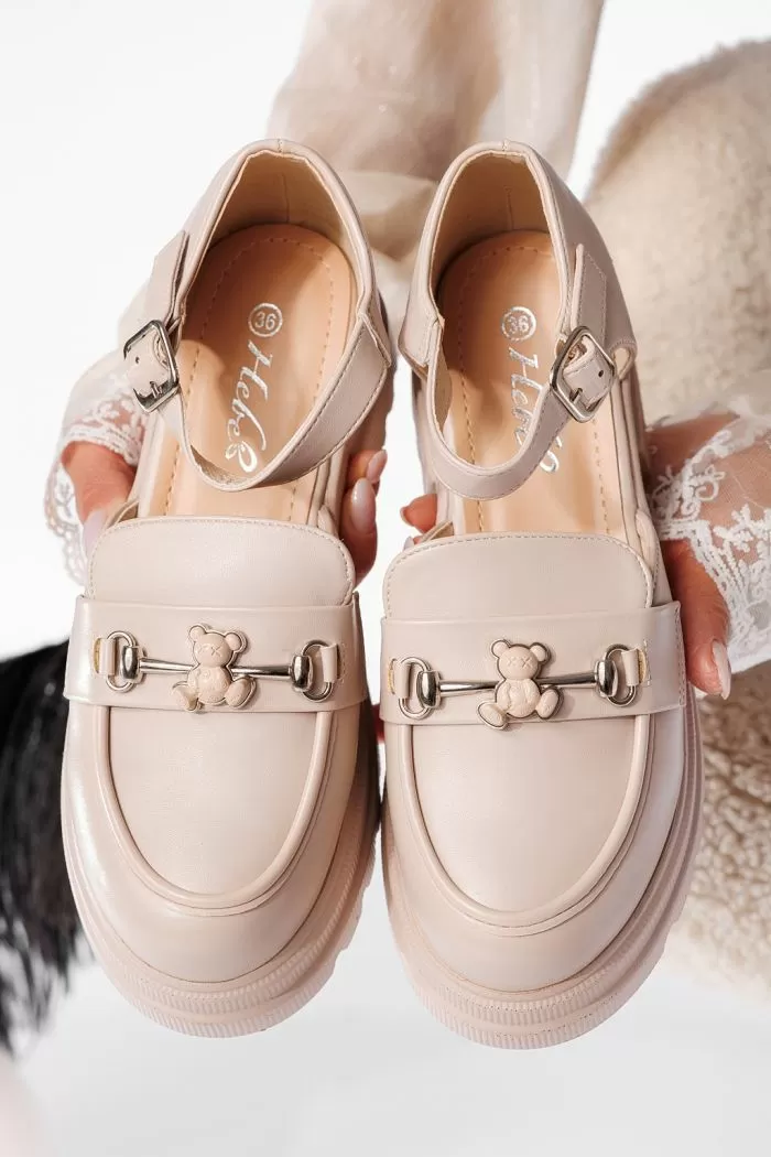 Pantofi casual dama bej din piele ecologica Marta #20791