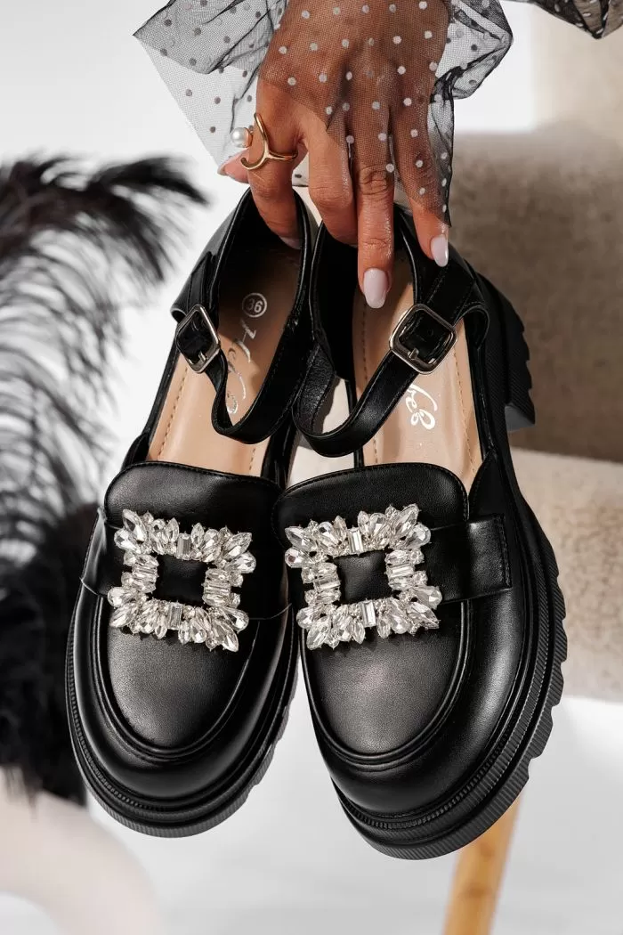 Pantofi casual dama negri din piele ecologica Naomi #20798