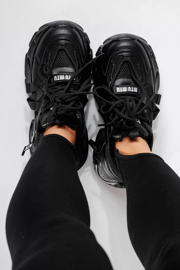 Adidasi dama negri din piele ecologica Heaven #20841
