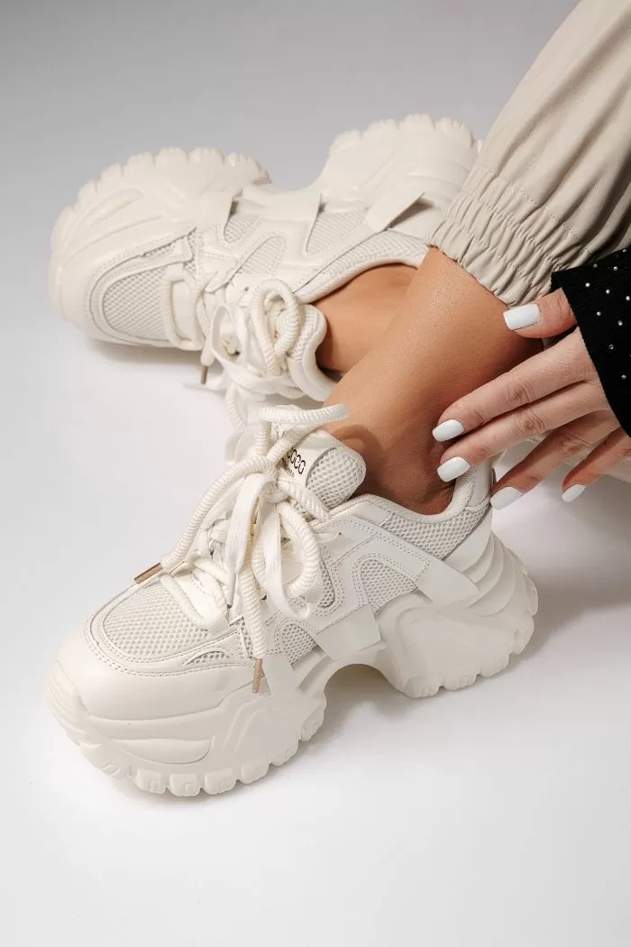 Adidasi dama bej din piele ecologica Jackie #20845