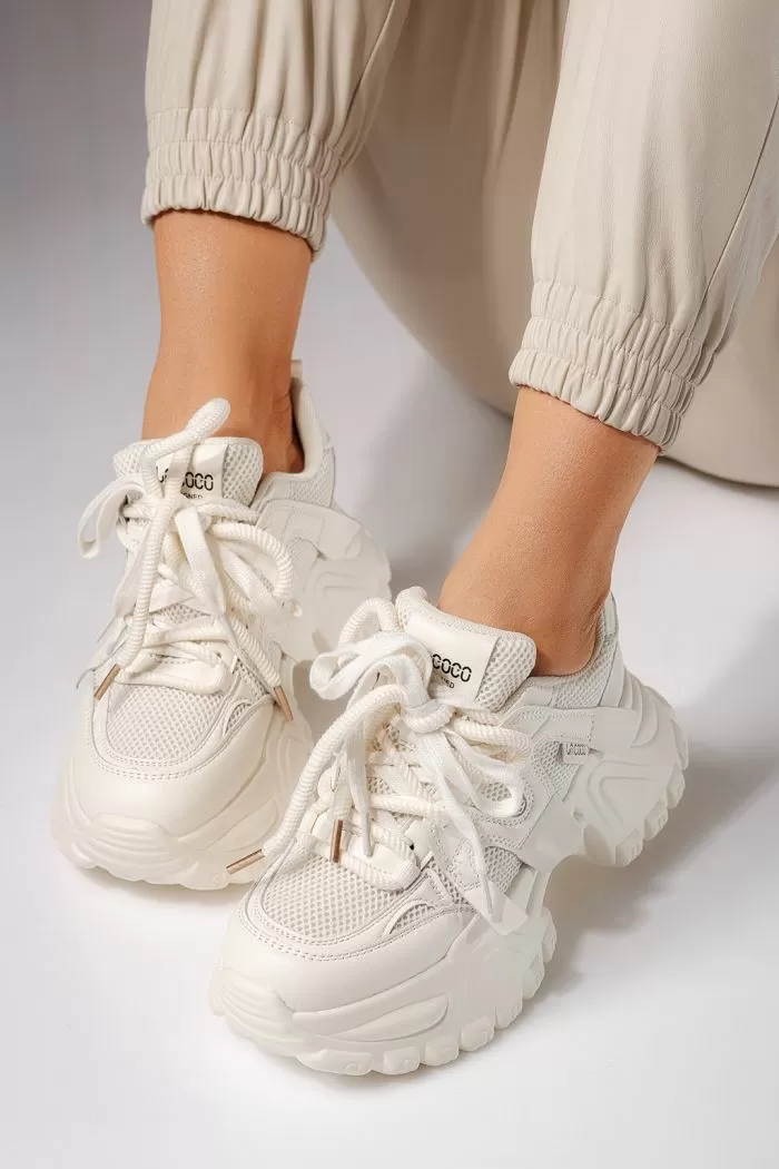 Adidasi dama bej din piele ecologica Jackie #20845