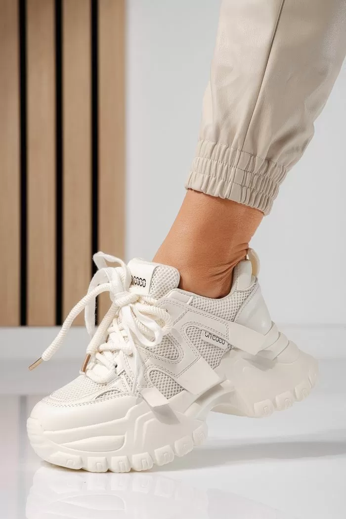 Adidasi dama bej din piele ecologica Jackie #20845