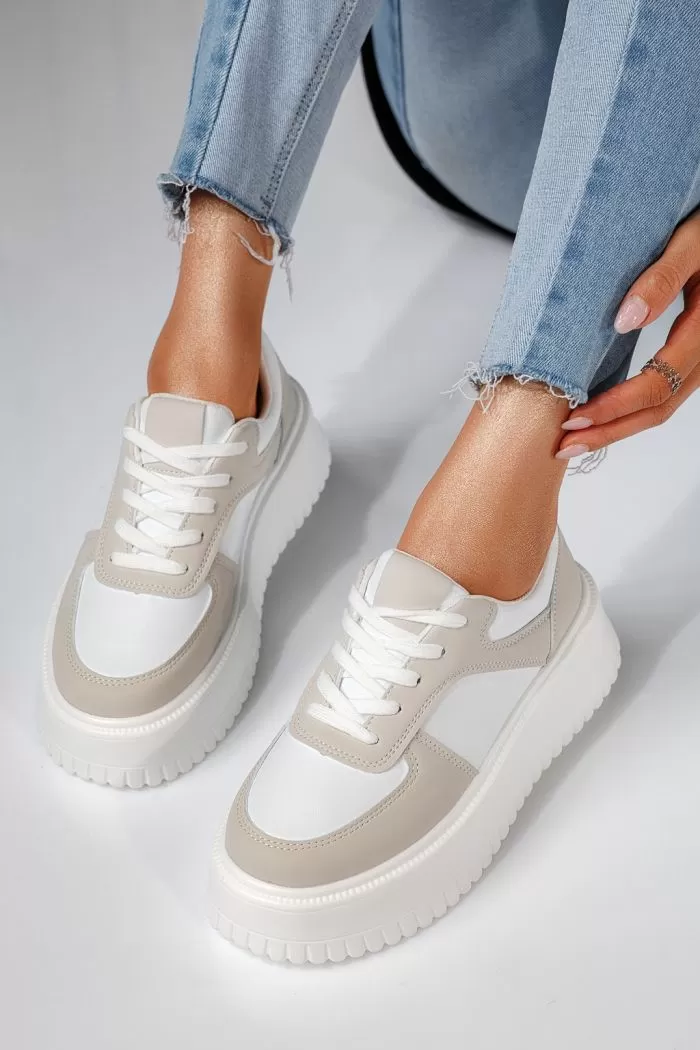 Adidasi dama bej din piele ecologica Judy #20850
