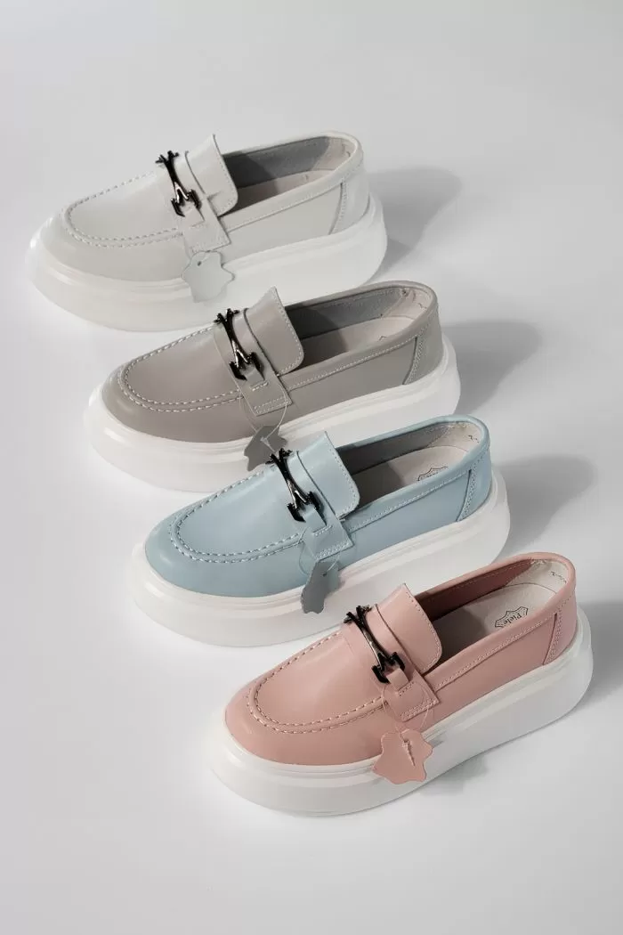Pantofi casual dama albi din piele naturala Mai #20867