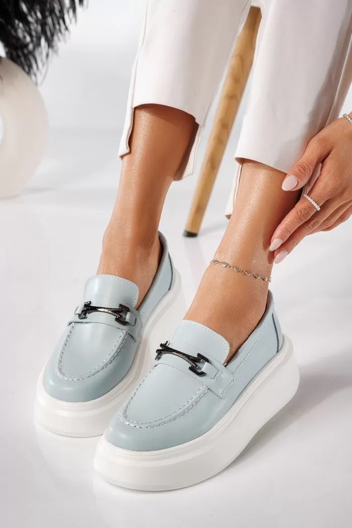 Pantofi casual dama albastri din piele naturala Mai #20870