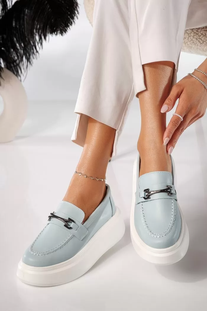 Pantofi casual dama albastri din piele naturala Mai #20870