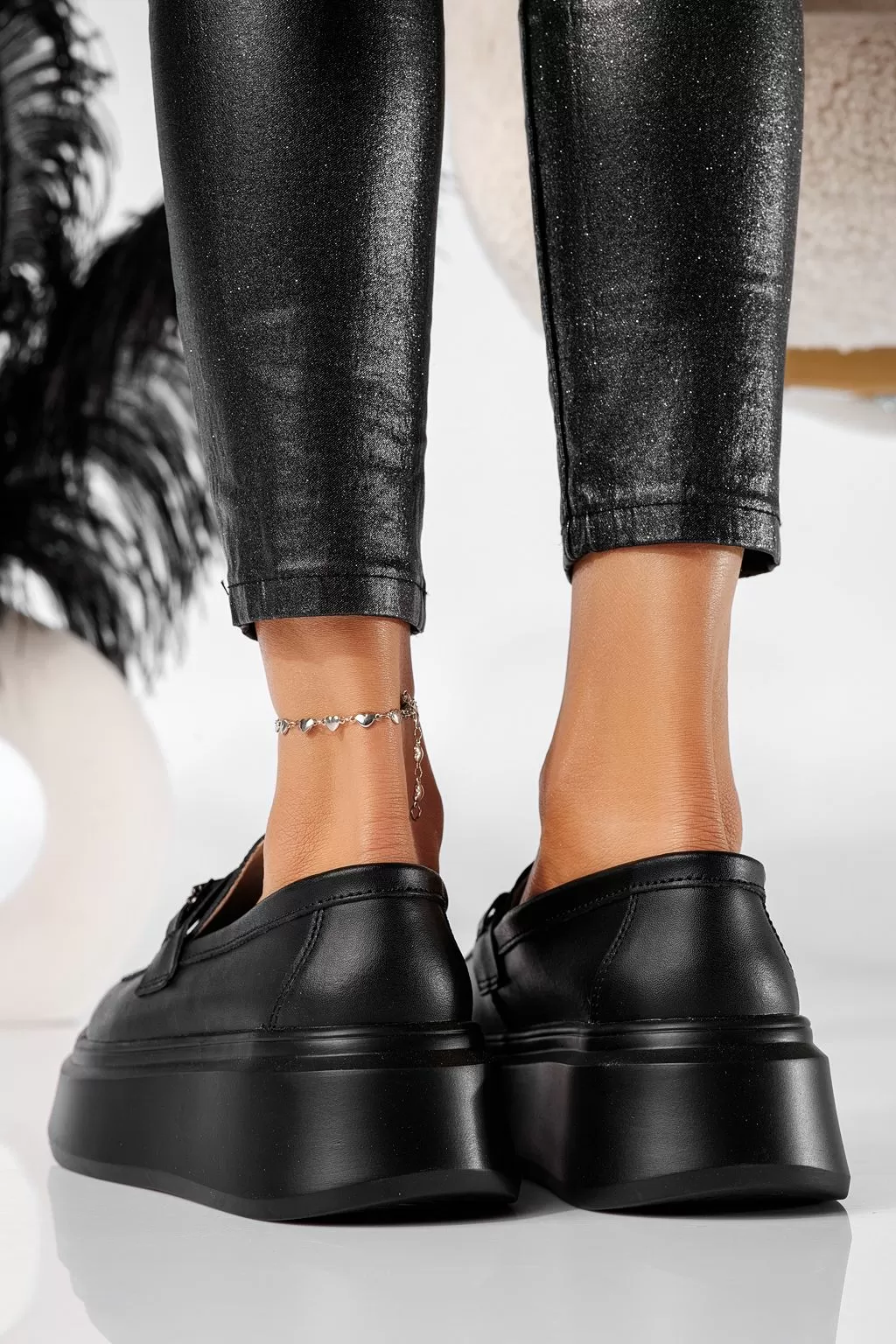 Pantofi casual dama negri din piele naturala Mai #20871