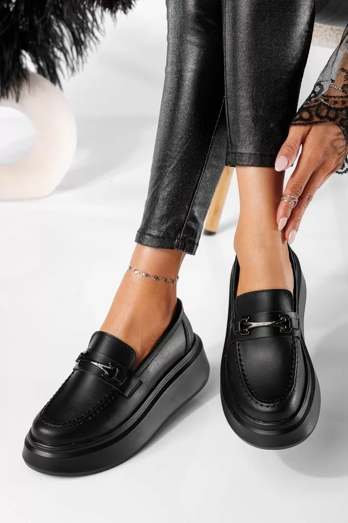 Pantofi casual dama negri din piele naturala Mai #20871