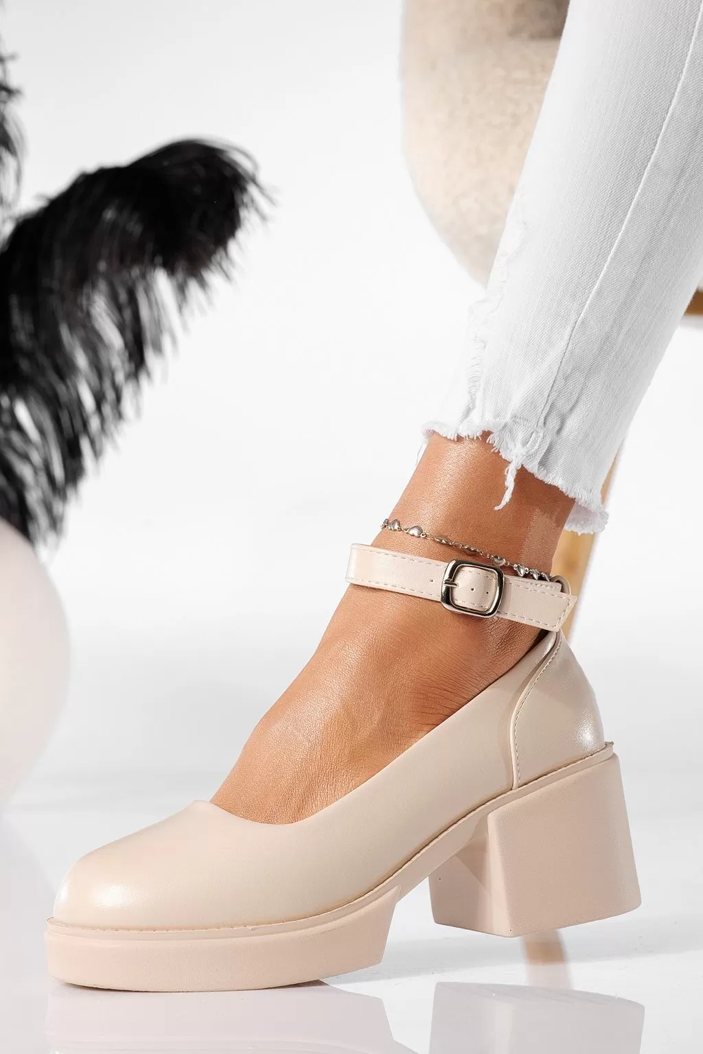 Pantofi casual dama bej din piele ecologica Troya #20896