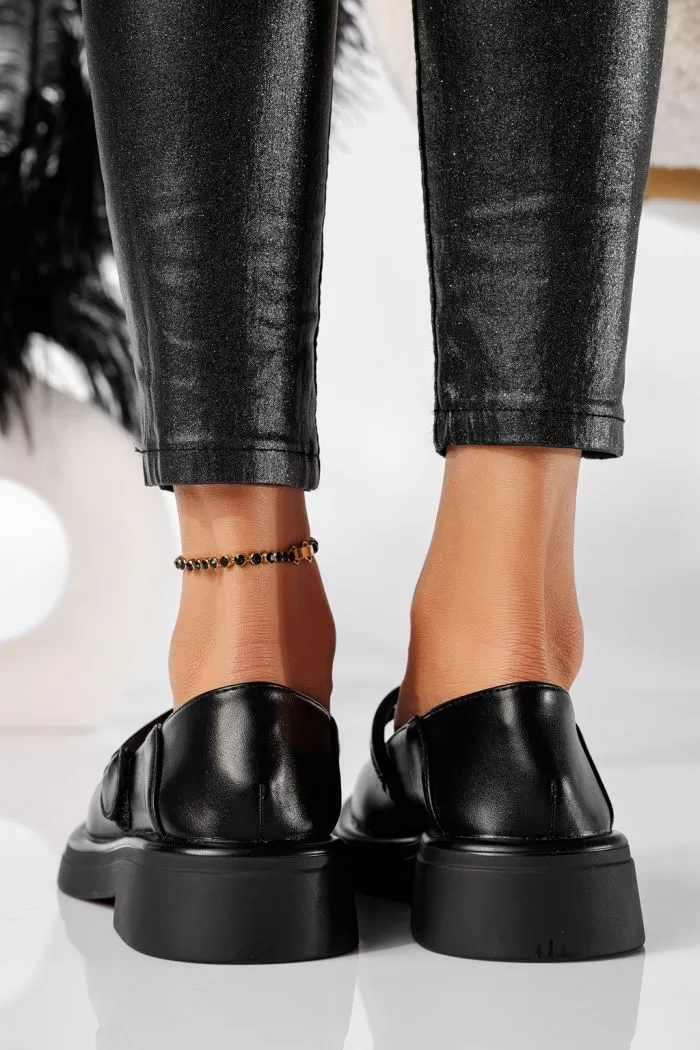 Pantofi casual dama negri din piele ecologica Xena #20904