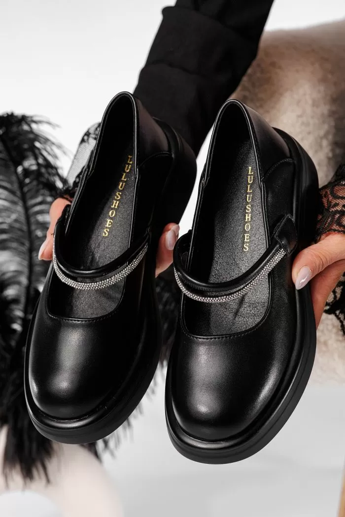 Pantofi casual dama negri din piele ecologica Xena #20904
