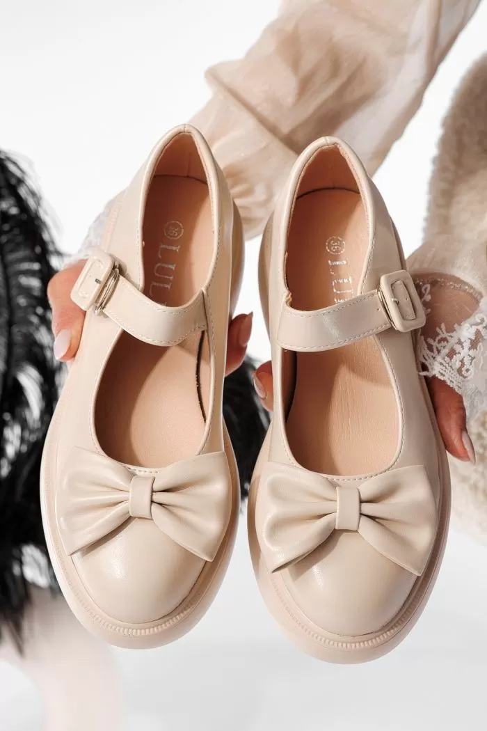 Pantofi casual dama bej din piele ecologica Veda #20908