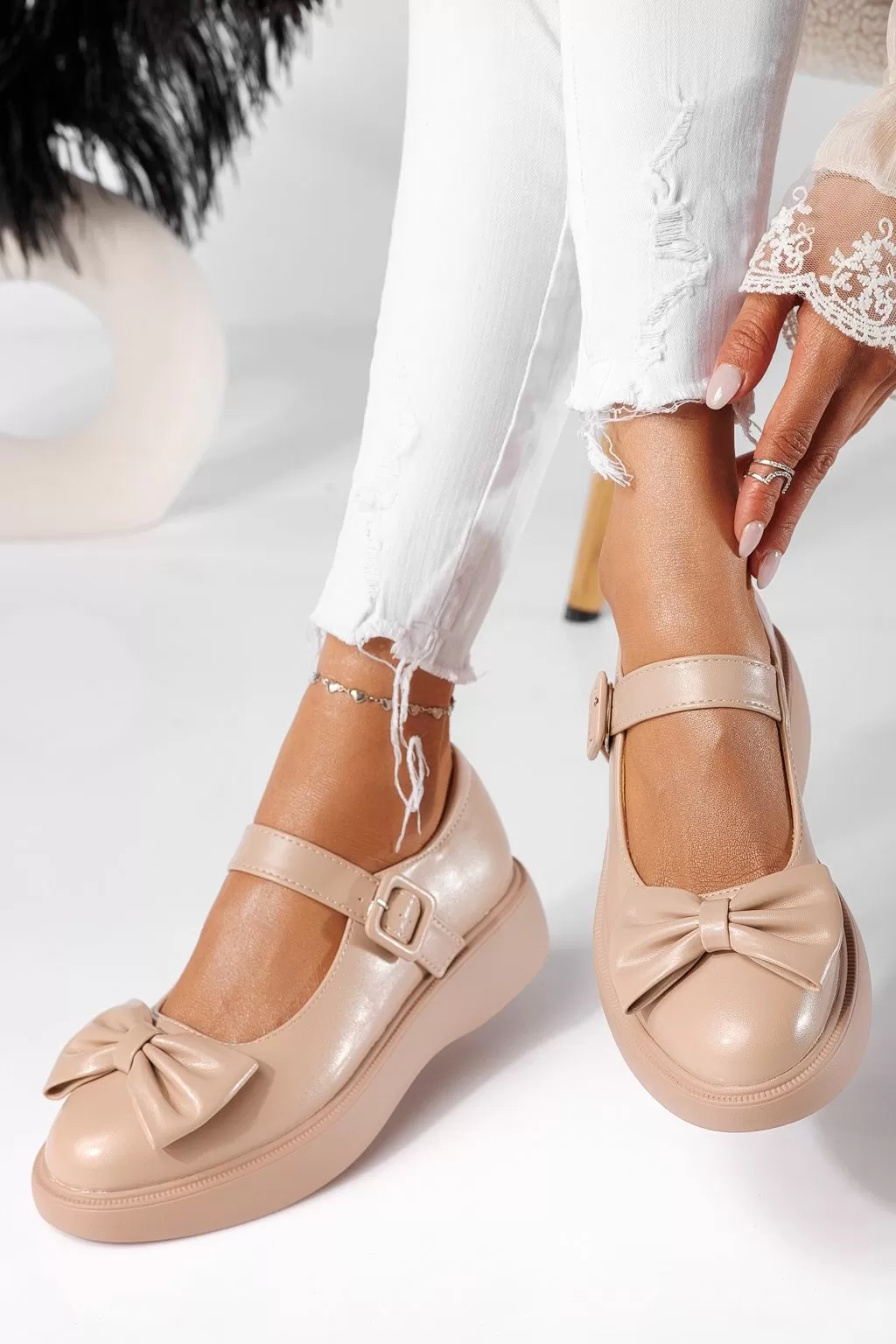 Pantofi casual dama roz din piele ecologica Veda #20909