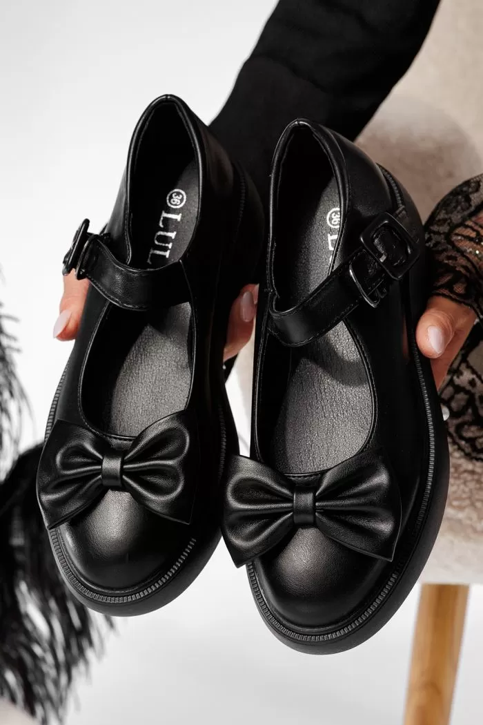 Pantofi casual dama negri din piele ecologica Veda #20910