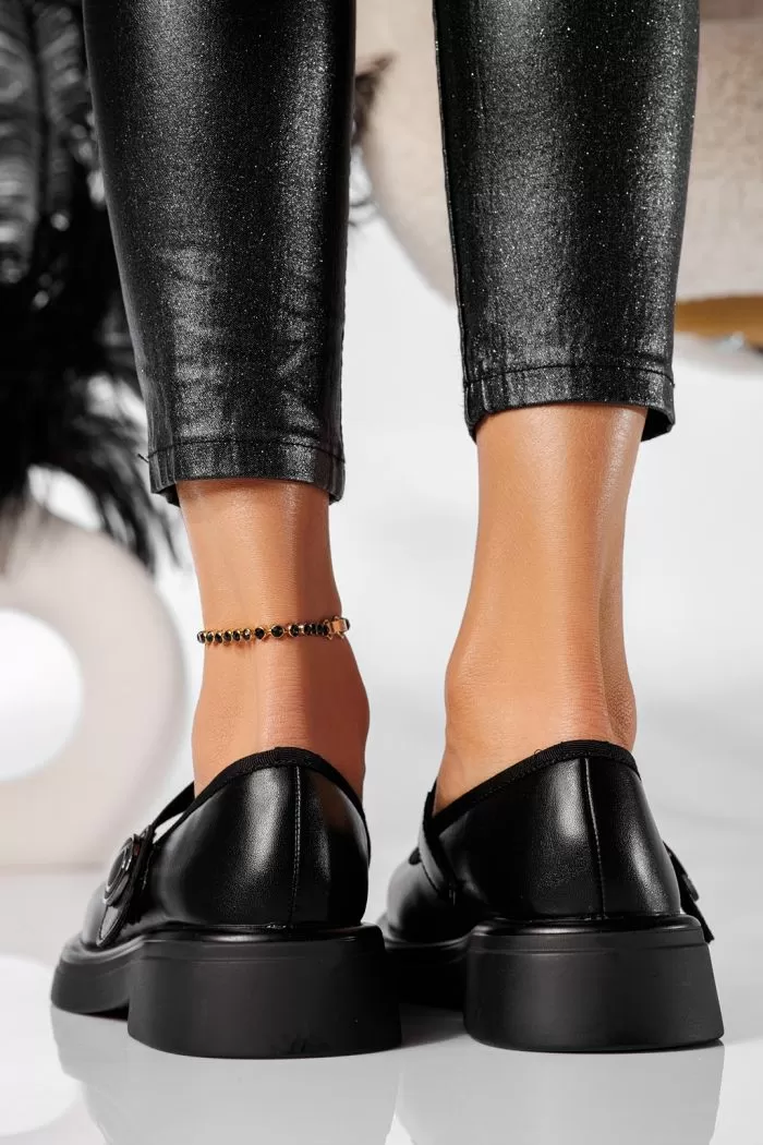 Pantofi casual dama negri din piele ecologica Tasha #20916
