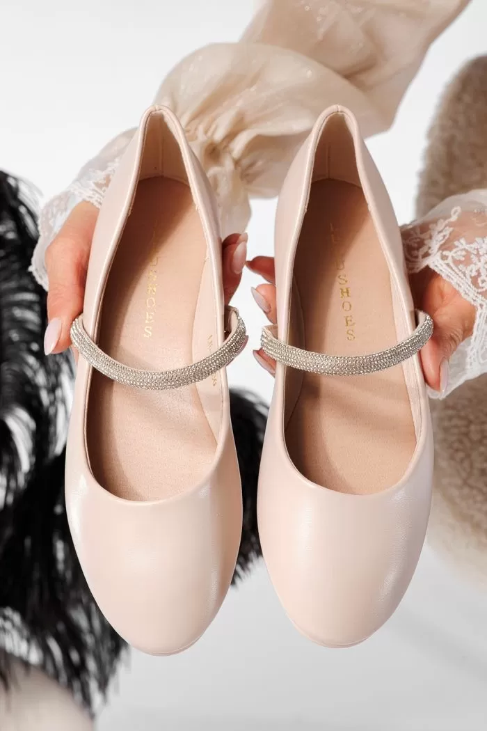 Balerini dama nude din piele ecologica Lola #20930