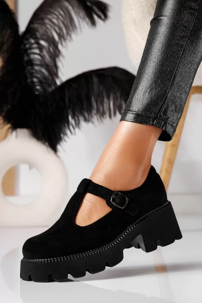 Pantofi casual dama negri din piele ecologica Reza #20960
