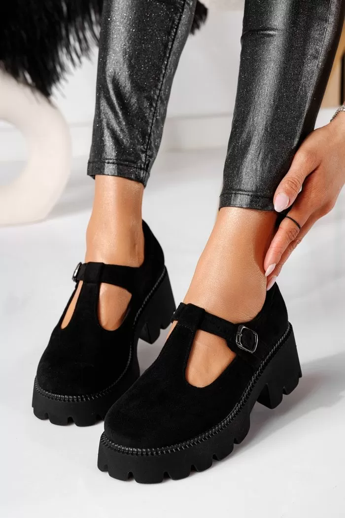Pantofi casual dama negri din piele ecologica Reza #20960