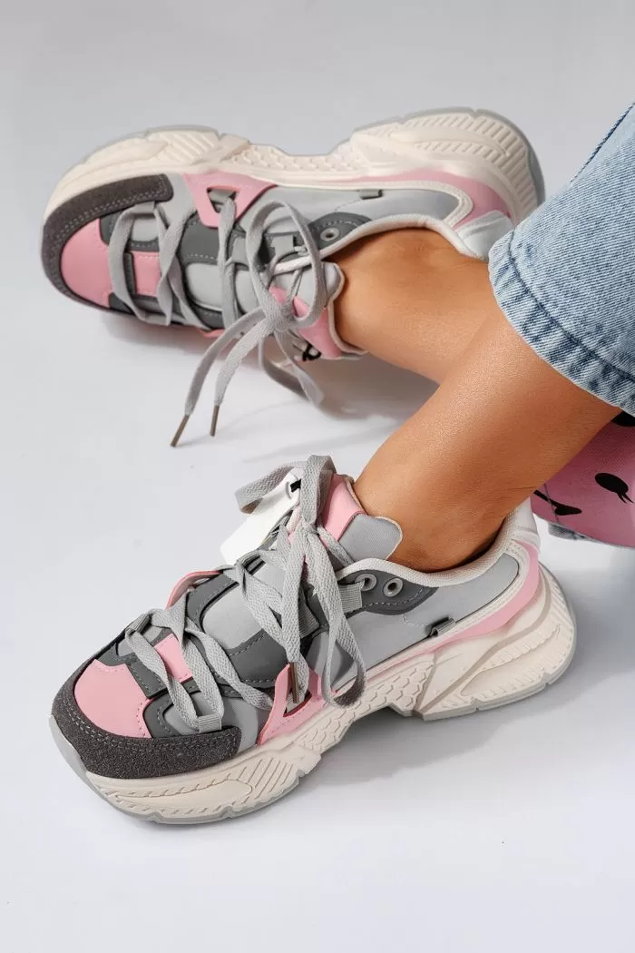 Adidasi dama gri din piele ecologica Roni #20976