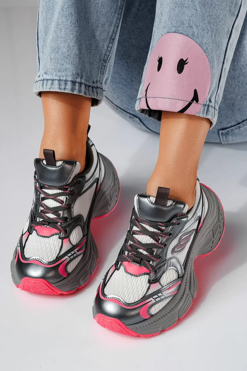 Adidasi dama roz din material textil Anita #20994
