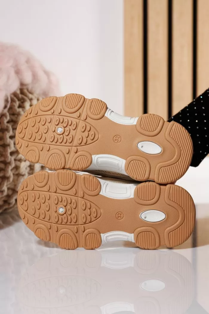 Adidasi copii bej din material textil Amber #20999