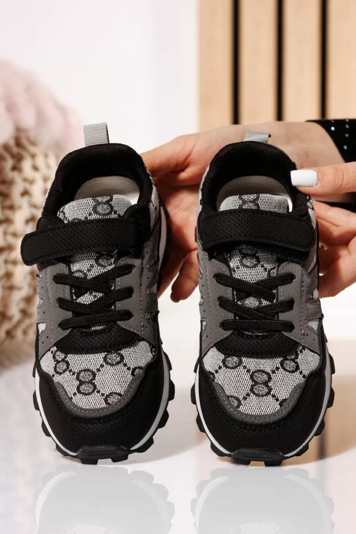 Adidasi copii negri din material textil Betsy #21019