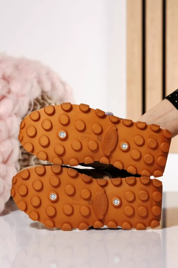 Adidasi copii khaki din piele ecologica Britney #21026