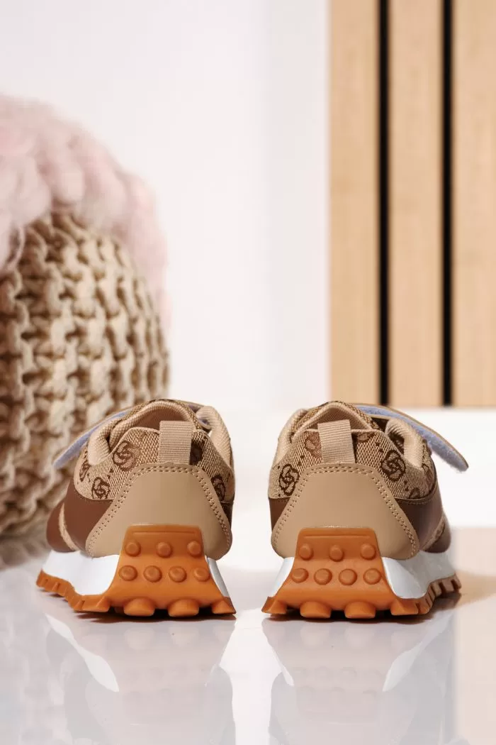 Adidasi copii khaki din piele ecologica Britney #21026
