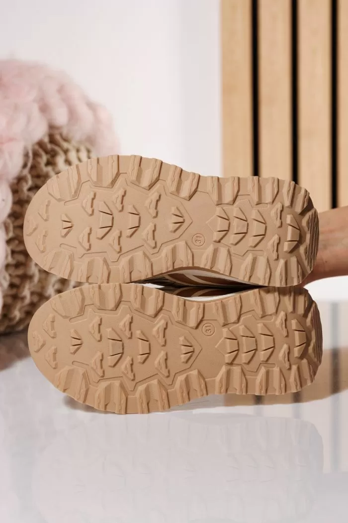 Adidasi copii bej din material textil Kate #21050