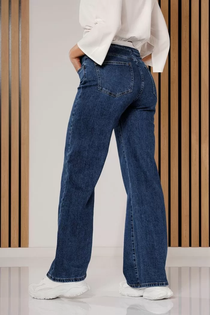 Blugi Evazati Dama Julia Albastri #A681