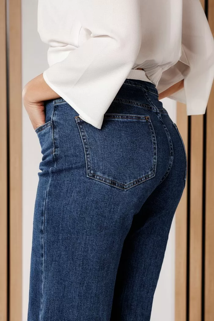 Blugi Evazati Dama Julia Albastri #A681