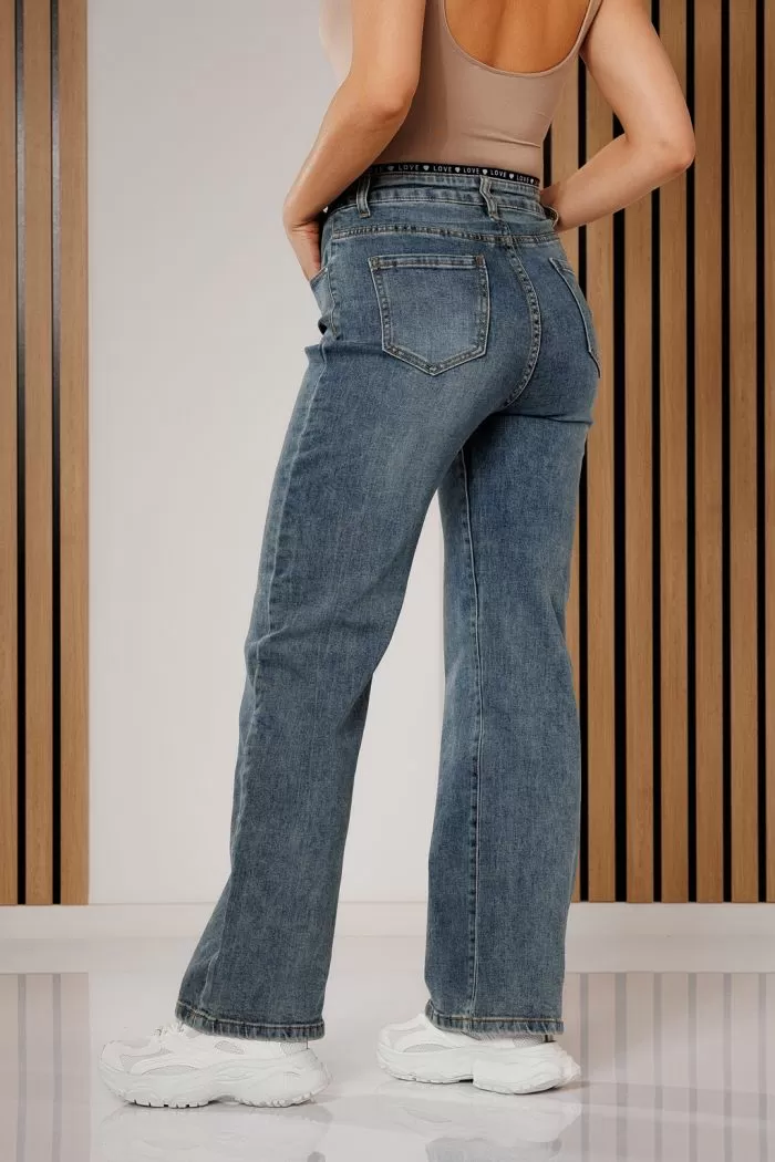 Blugi Evazati Dama Pixie Albastri #A683