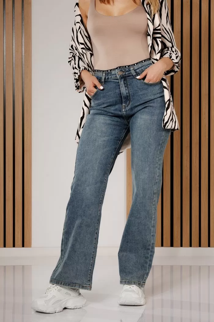 Blugi Evazati Dama Pixie Albastri #A683